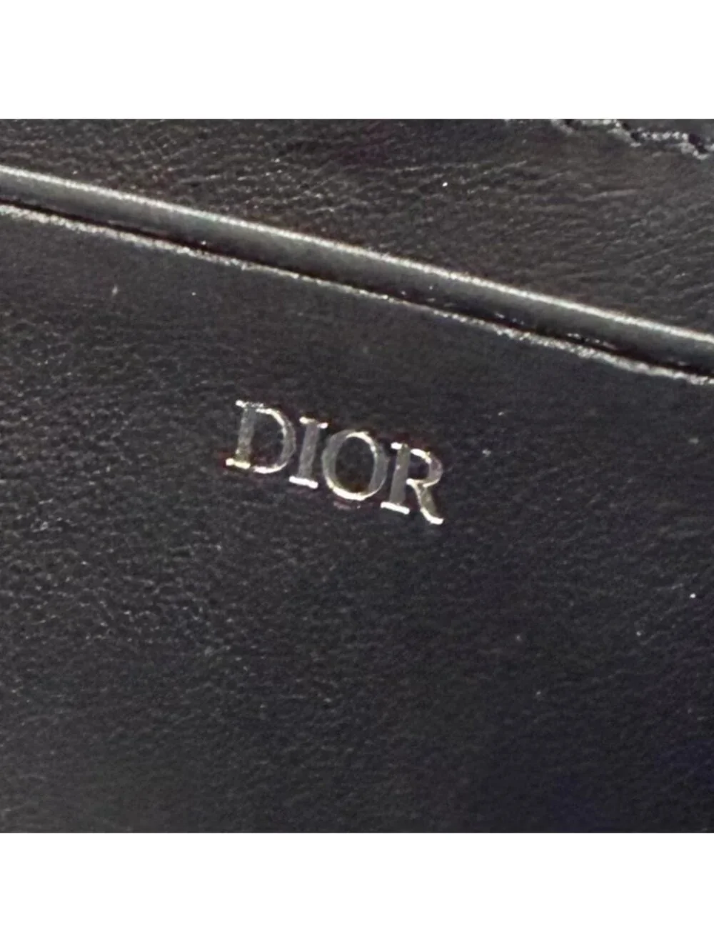 Dior Homme Leather Oblique Zip Pouch Shoulder Bag Navy